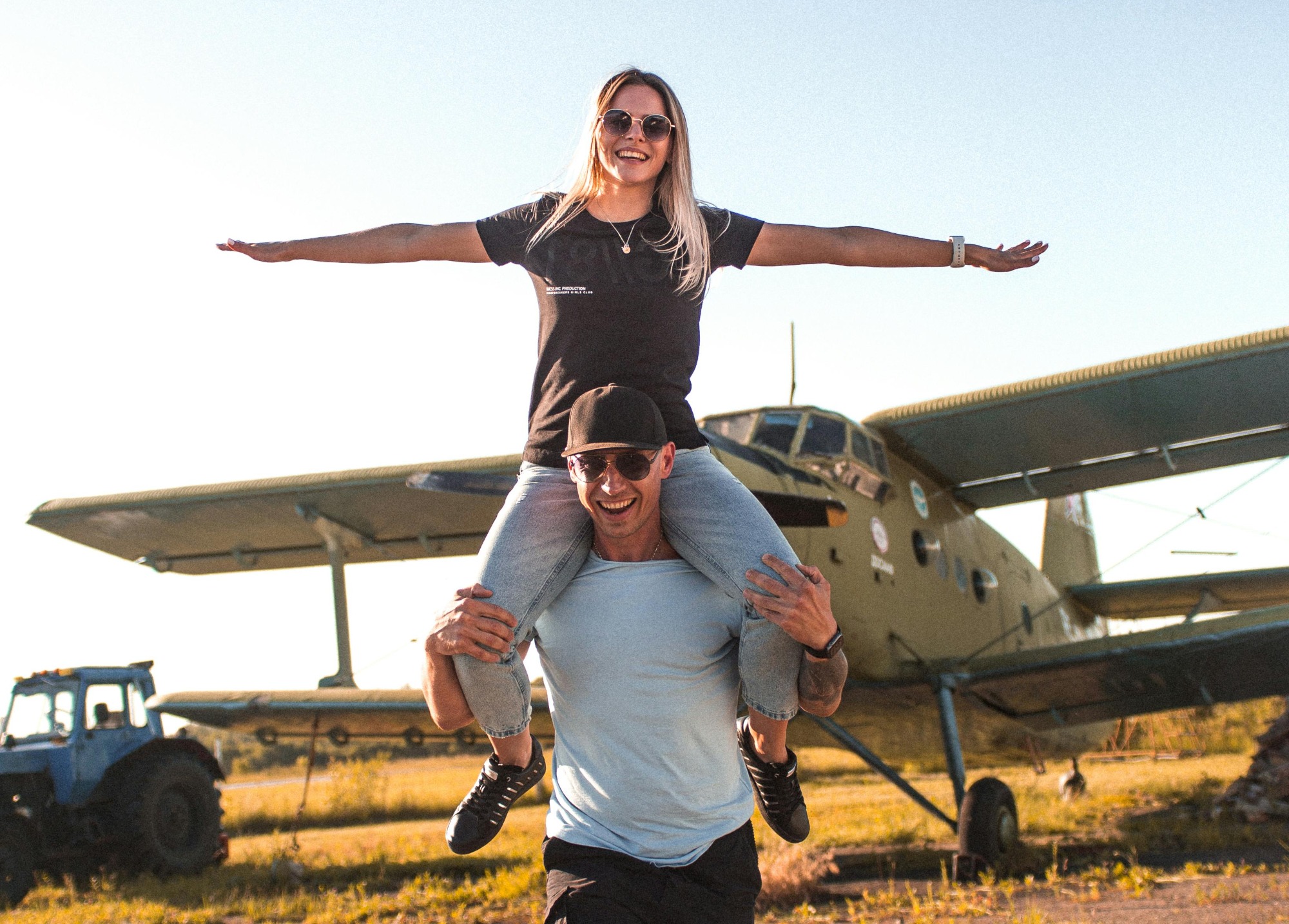 man and woman by Cessna airplane