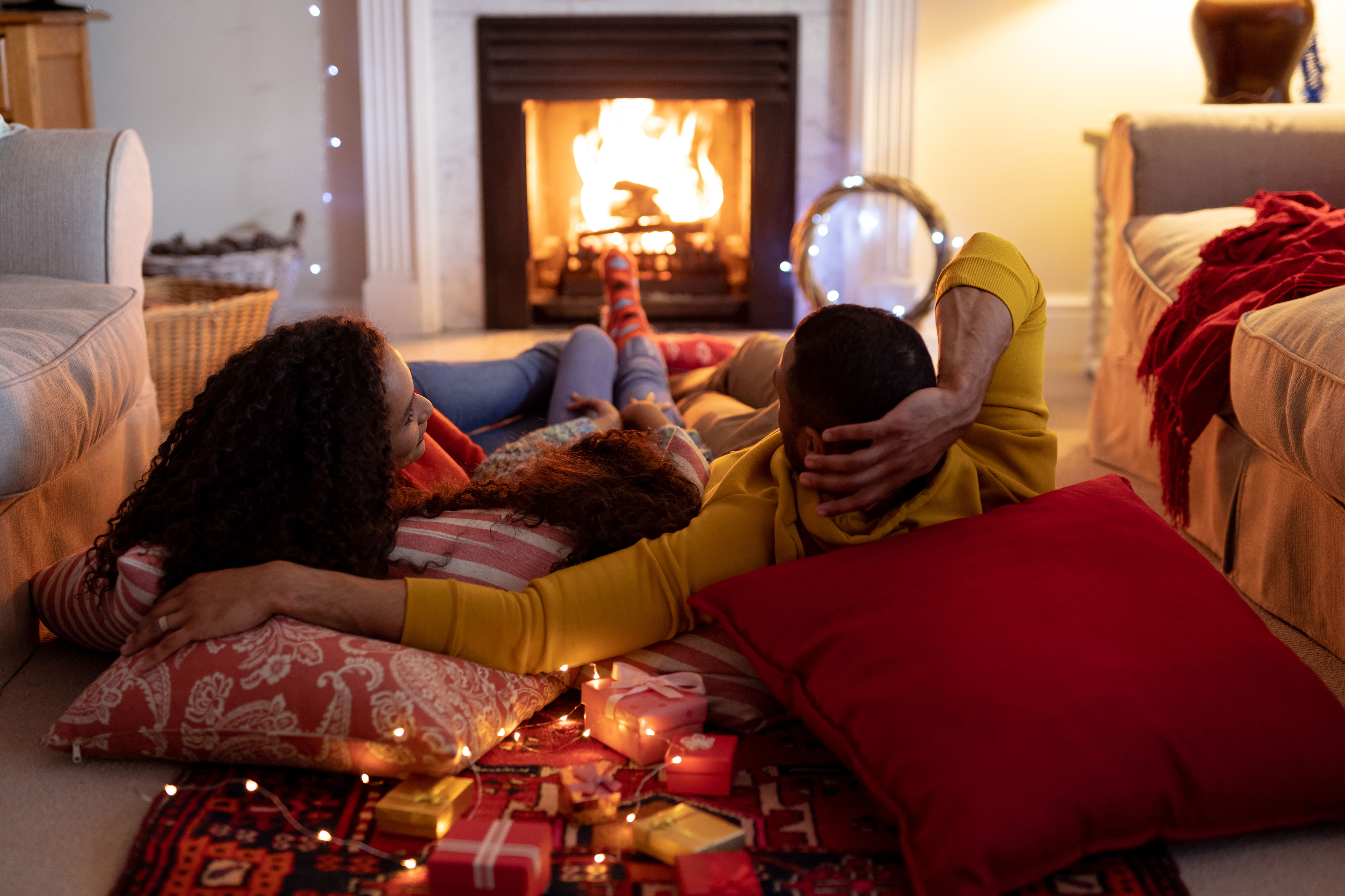 man and woman on phone in long distance relationship