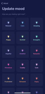 cozy couple aapp mood lighting options