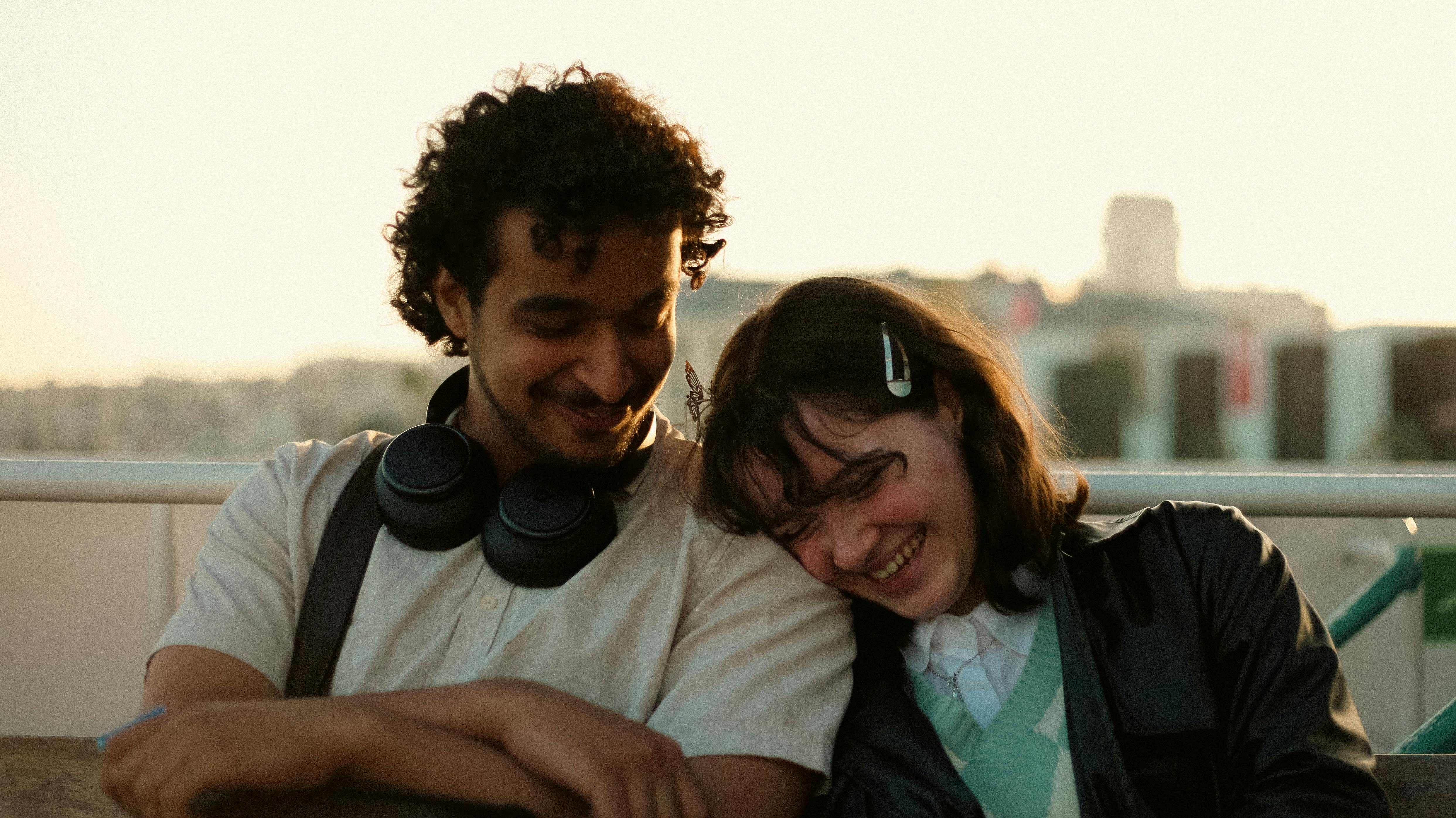 girl and boy smiling and spending time together
