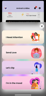 official mood buttons like i need attention and send love